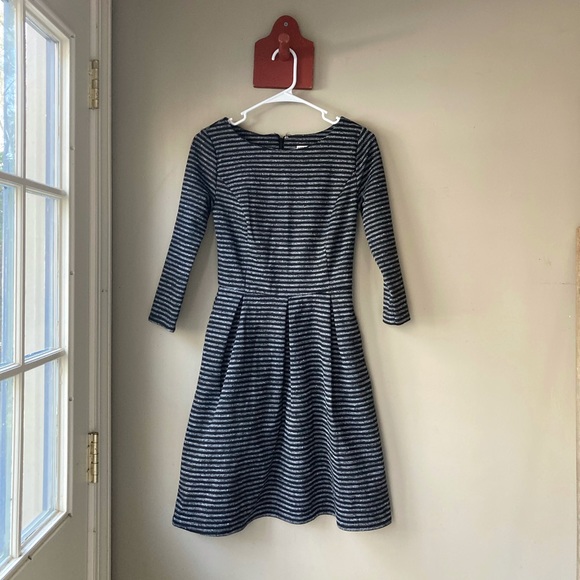 Merona Grey & Black Stripe Midi Dress XS - Picture 2 of 5